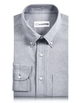 Stone Grey Soft Oxford Shirt Pure Cotton High-Quality Fabric