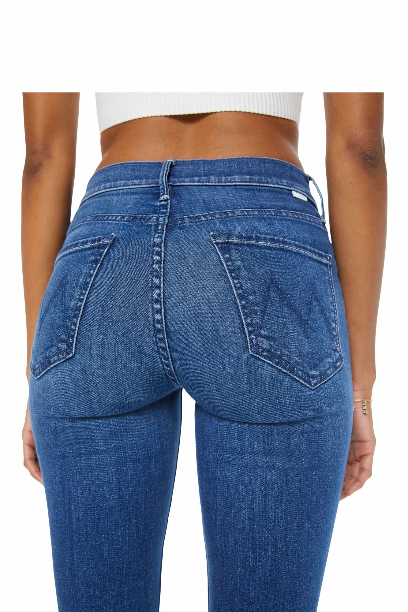 Street Fashion Breathable MOTHER Denim Mid Rise Dazzler Ankle Fray in Nothing Between Us