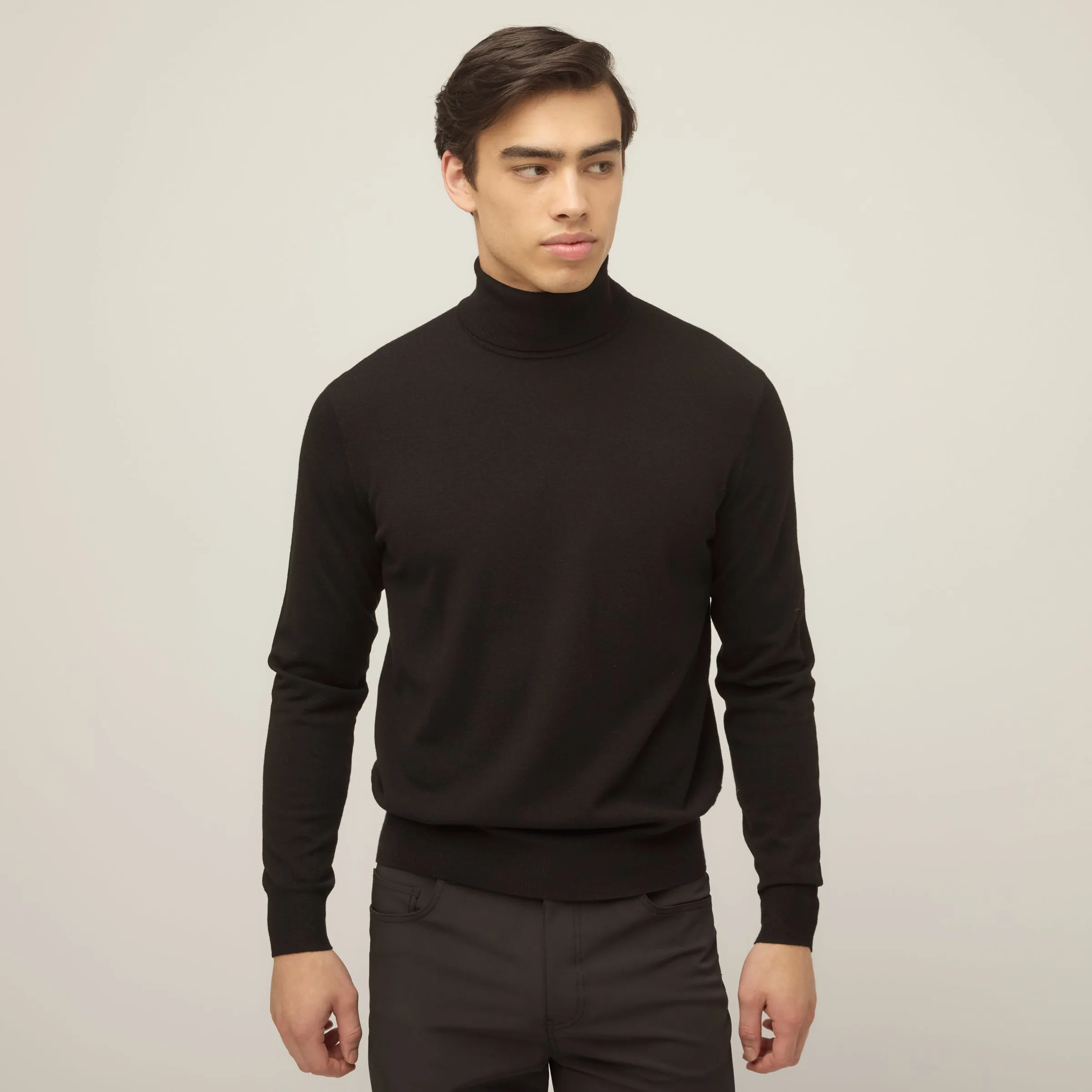 Stretch Merino Turtleneck Soft Sweater