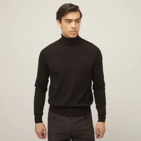Shrinkage Prevention Treatment Stretch Merino Turtleneck