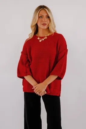 Switch In The Weather Sweater-Red Soft Touch Comfort