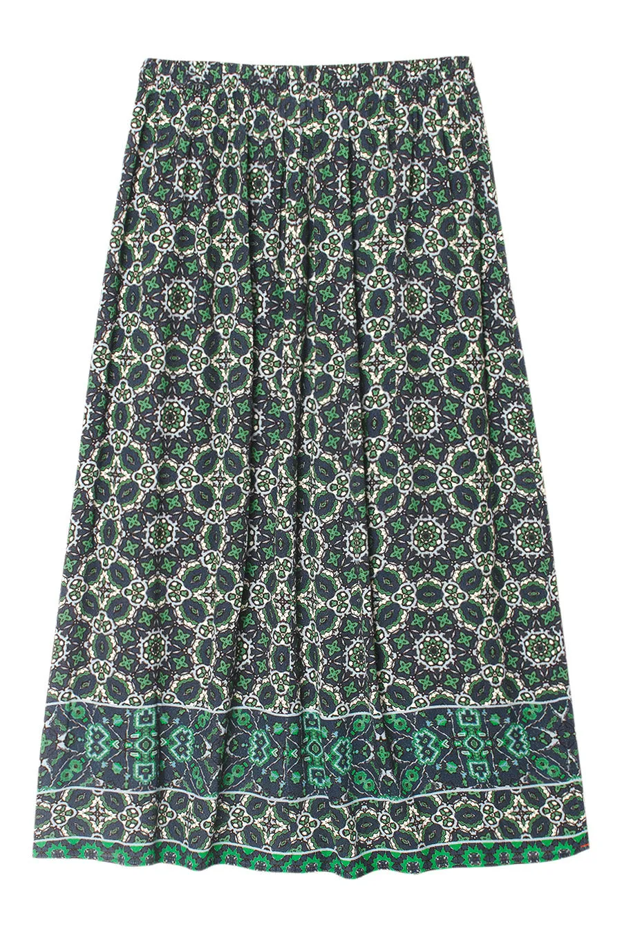 Commuter Fit LowProfileTopstitching Xirena Yana Skirt in Navy Tile