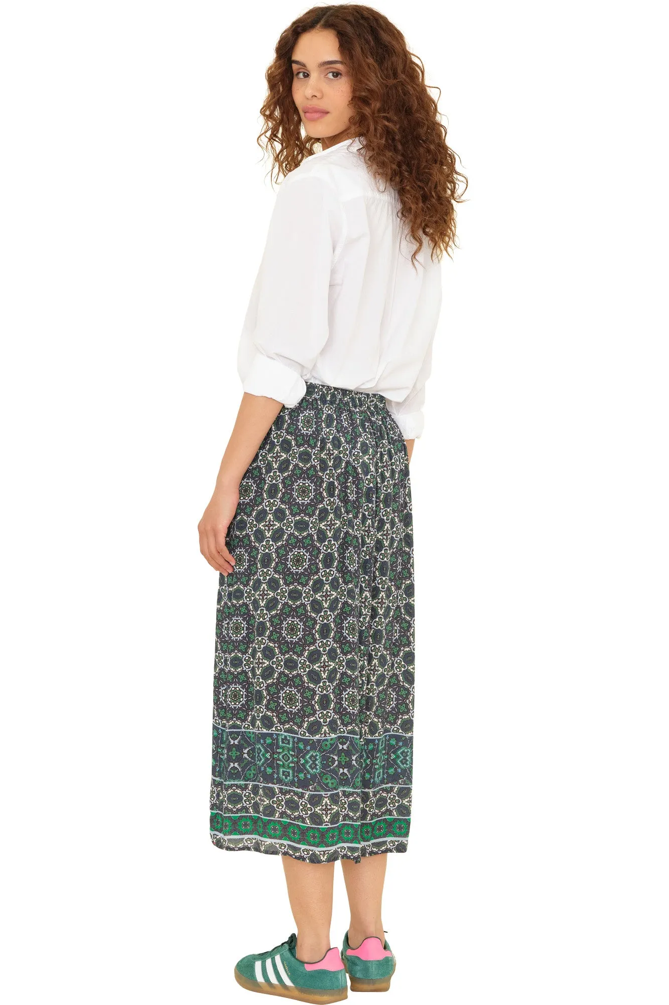 Durable Weave Xirena Yana Skirt in Navy Tile