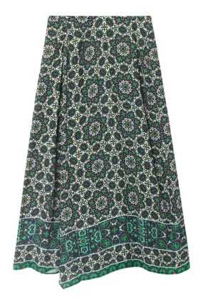 Heat Control Anti Static Finish Xirena Yana Skirt in Navy Tile