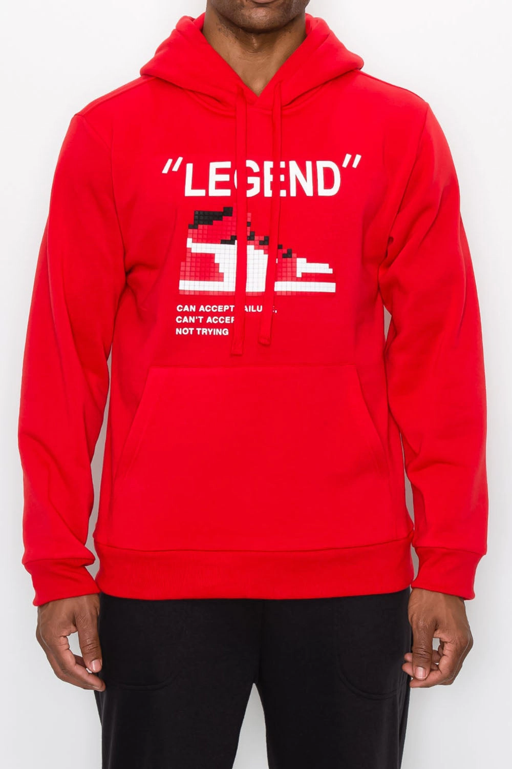 Legend Pixel Shoe Fleece Hoodie Adjustable Cuff retro look