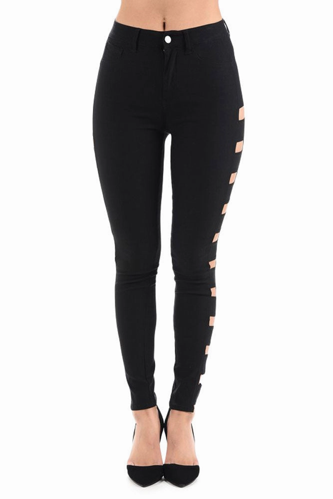 LightweightDesign High Waisted Super Stretch Side Cut Out Skinny Pants