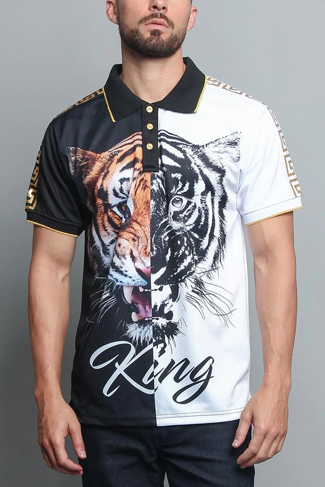 King Contrast Tiger Polo Breathable Hoodie