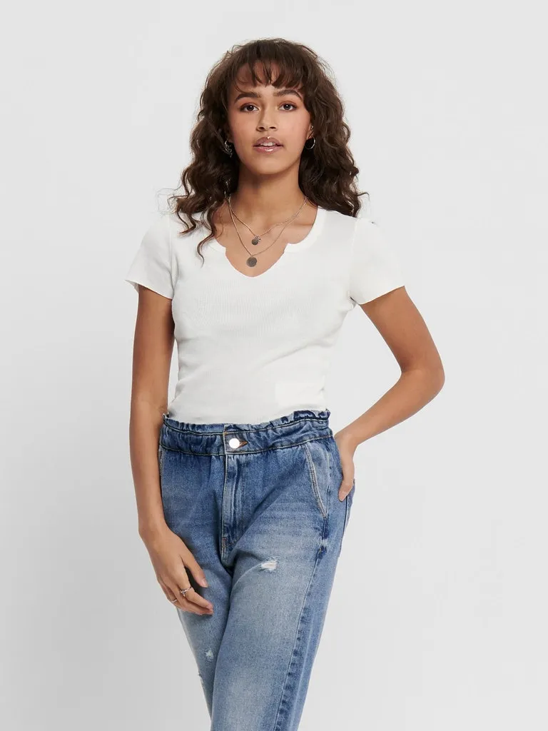 Vicky Rib Short Sleeve Tee RibbedTrim