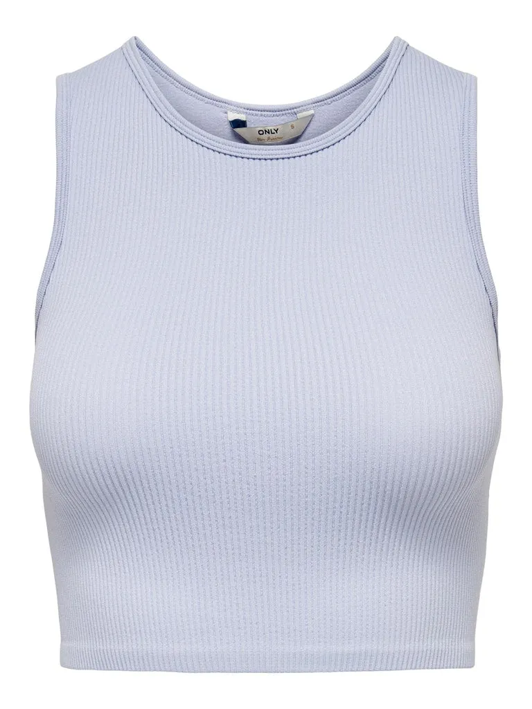 Gwen Ribbed Crop Tank AntiStatic Weave No Iron Fabric