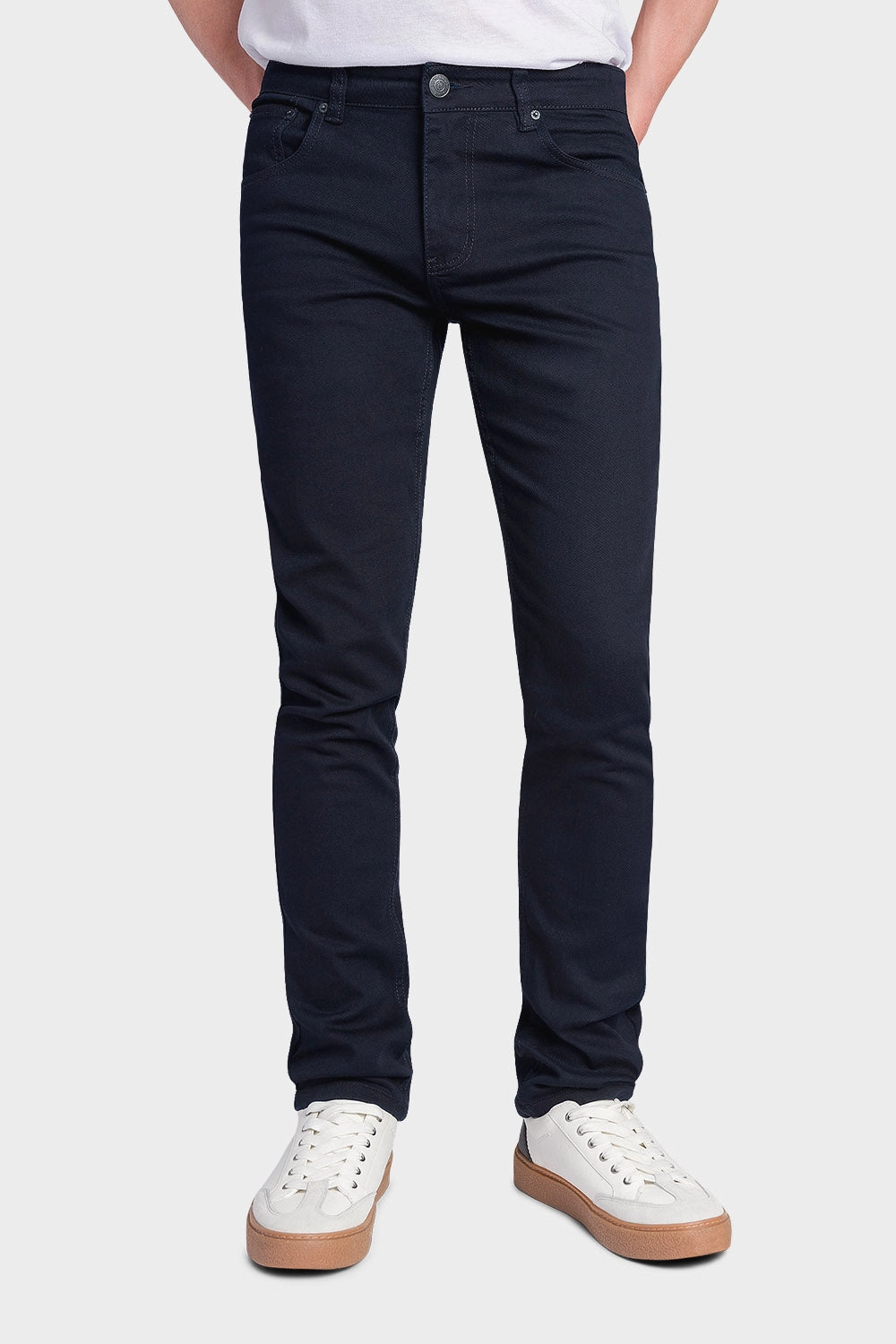 Men's Essential Skinny Fit Colored Jeans (Navy) Outdoor Comfort Fit Flattering Look