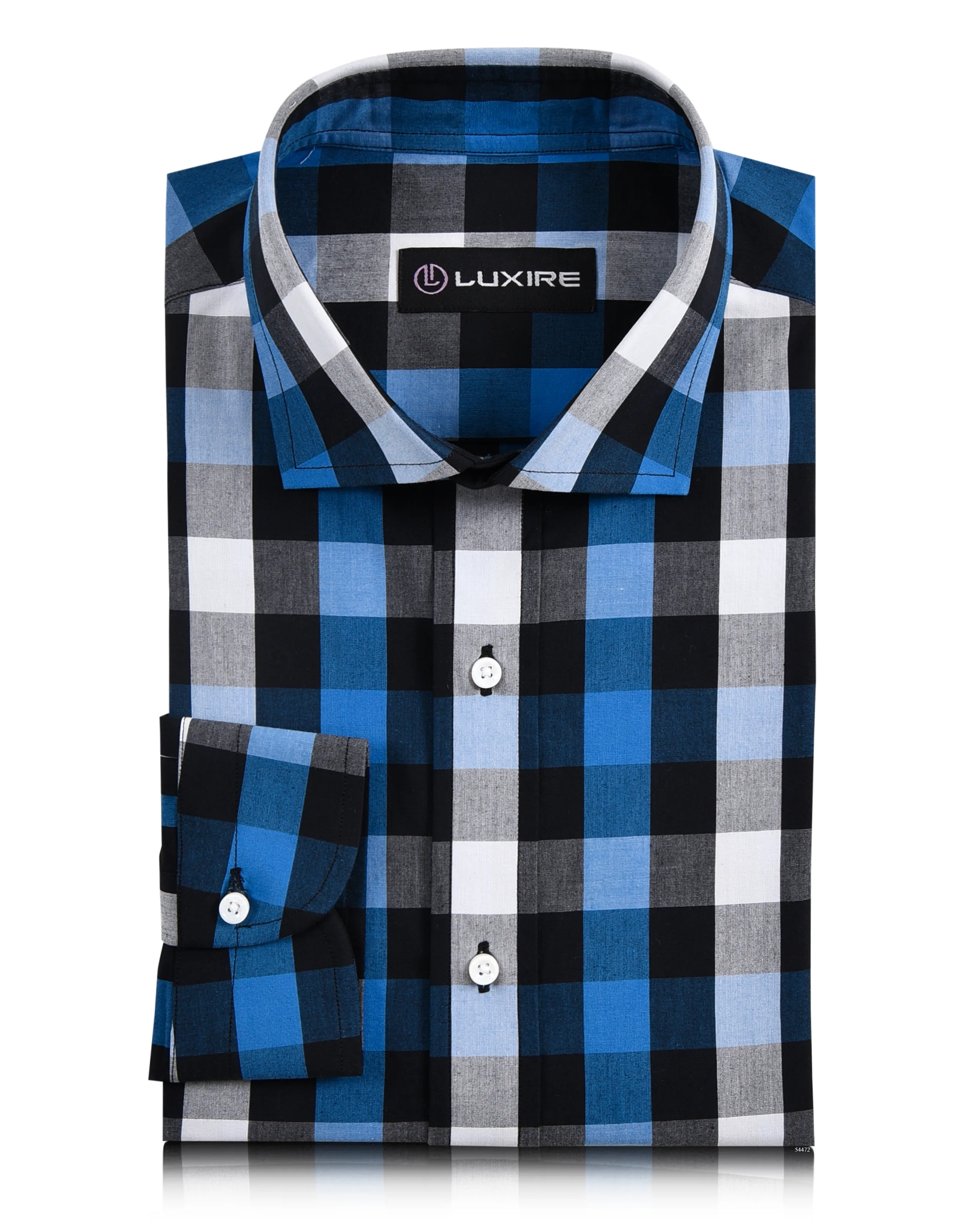 Graduation Attire Friday Shirt: Blue White Black Macro Gingham