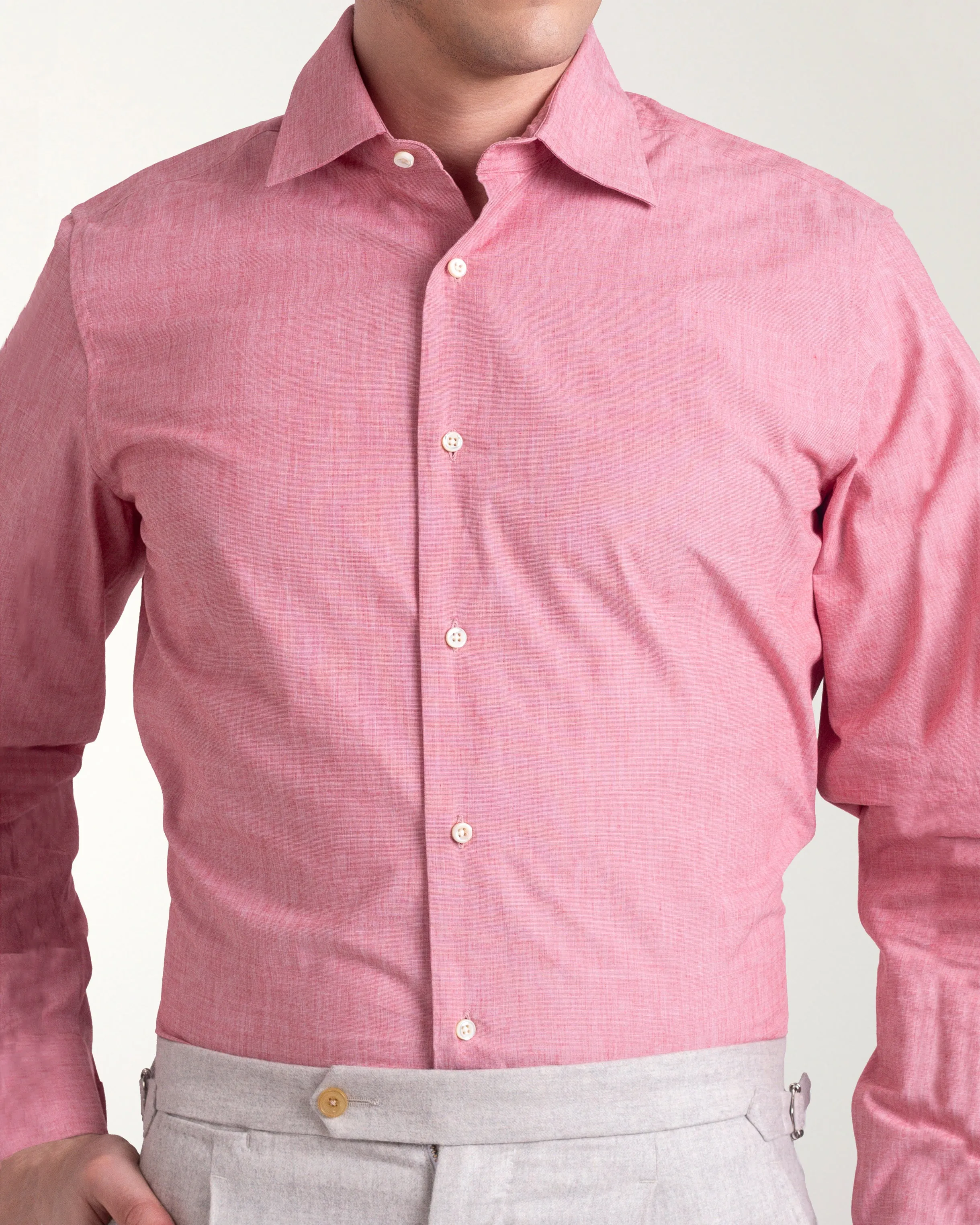 Summer Red End on End Shirt Comfort Stretch