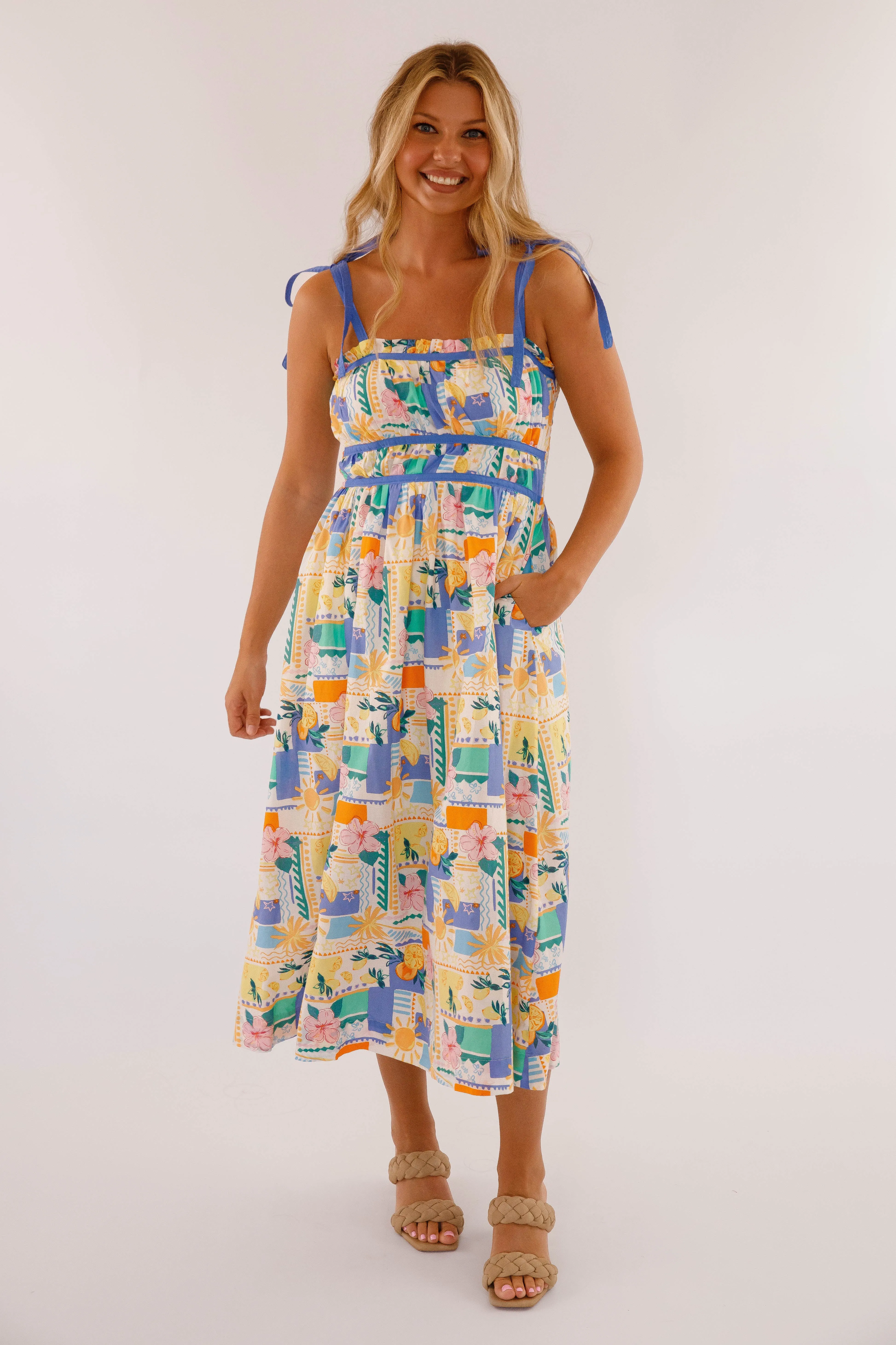 Weekend Chic Sunshine State Of Mind Midi Dress