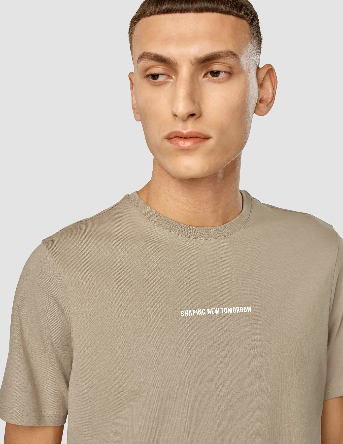OdorResistant Fabric Supima T-Shirt Autograph Wooden Beige