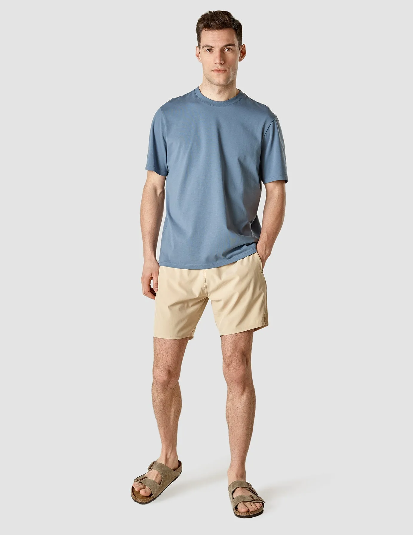 Urban Streetwear Supima T-shirt Box Fit Blue Mirage