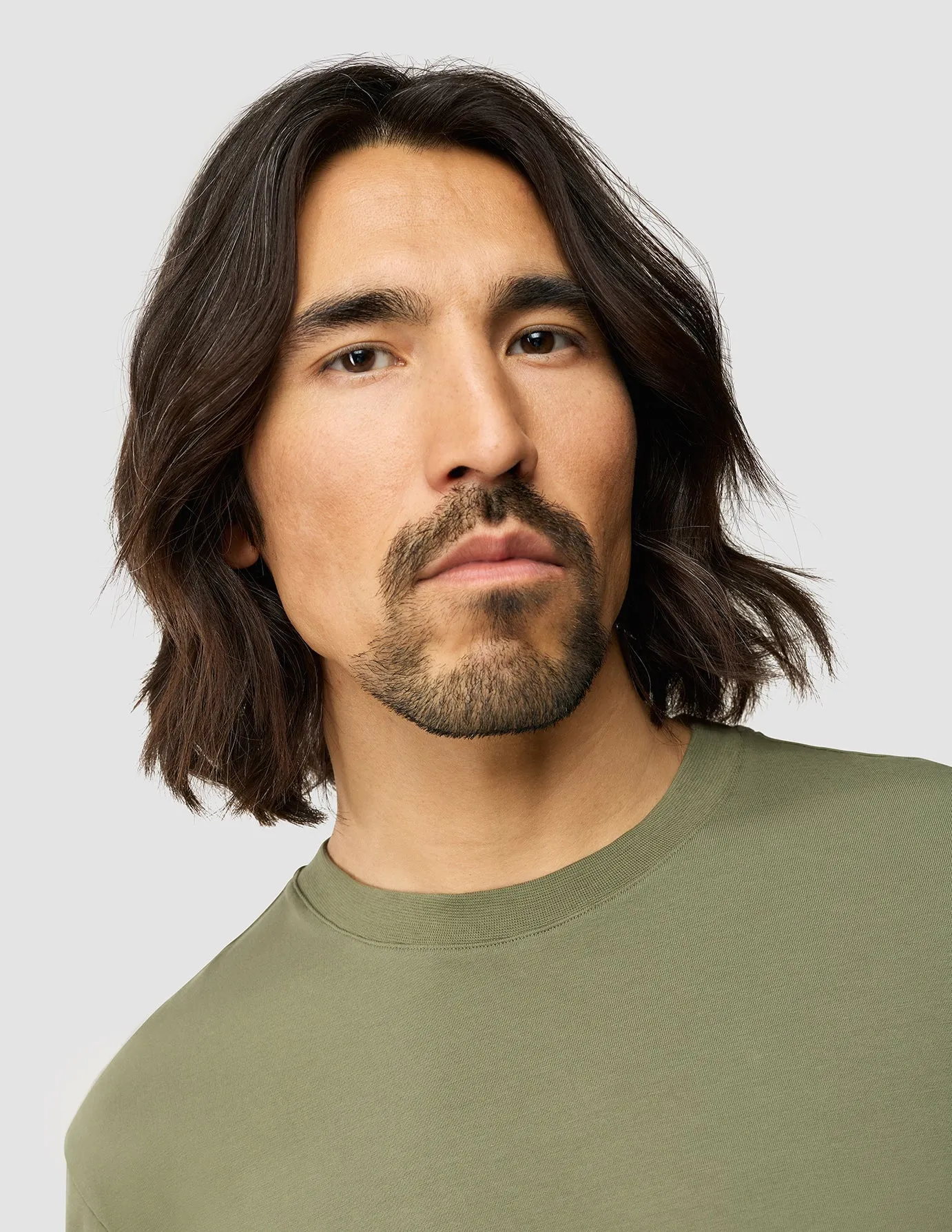 Supima T-shirt Box Fit Clover Green Sleek Waistband