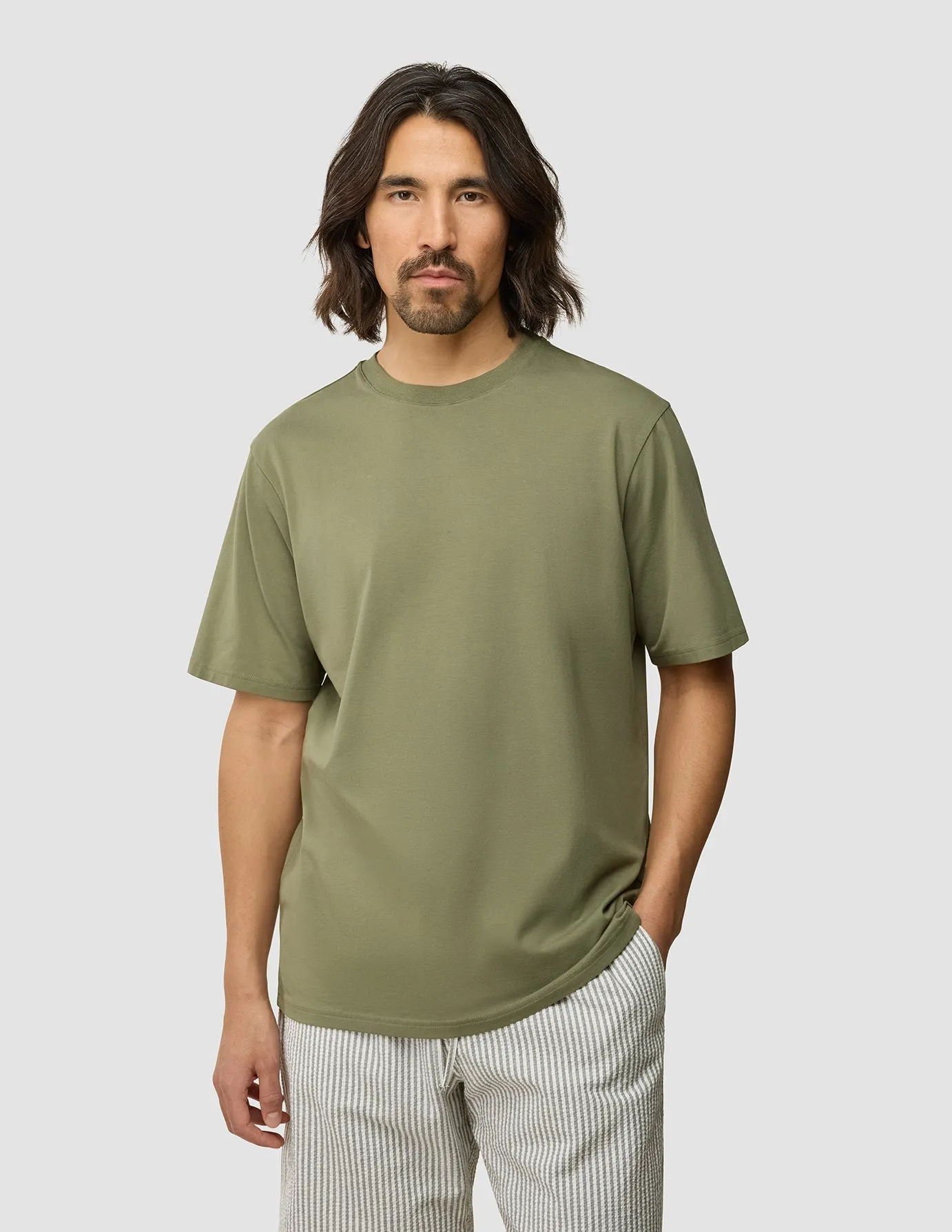 Supima T-shirt Box Fit Clover Green Temperature Regulating