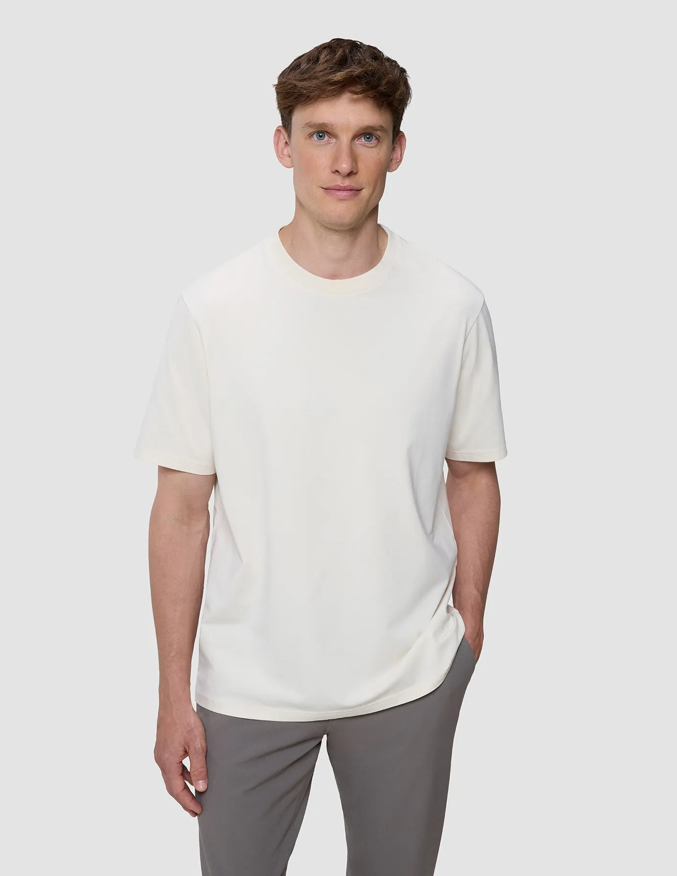 Anti Static Treatment Supima T-shirt Box Fit Off White