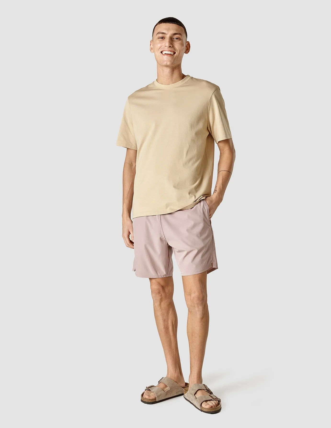 Fade Resistant Dye Versatile Layer Supima T-shirt Box Fit Sahara