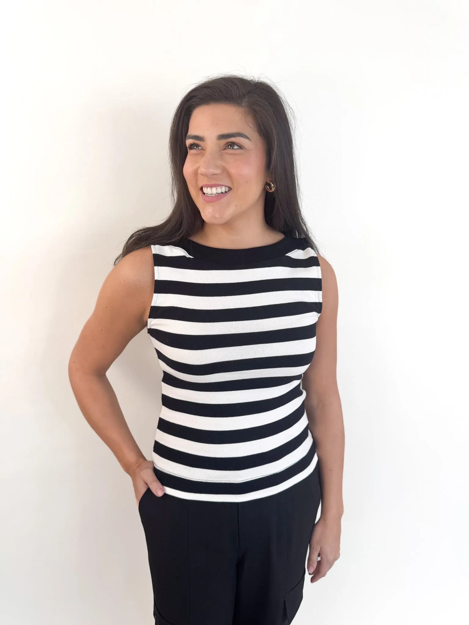 Sure Thing Boatneck Striped Tank TaglessComfort