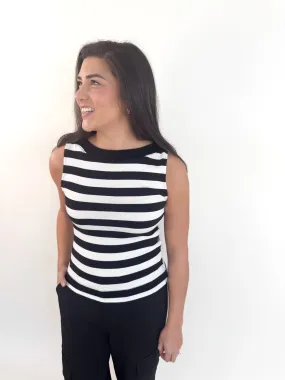 Recycled Material Blend Sure Thing Boatneck Striped Tank