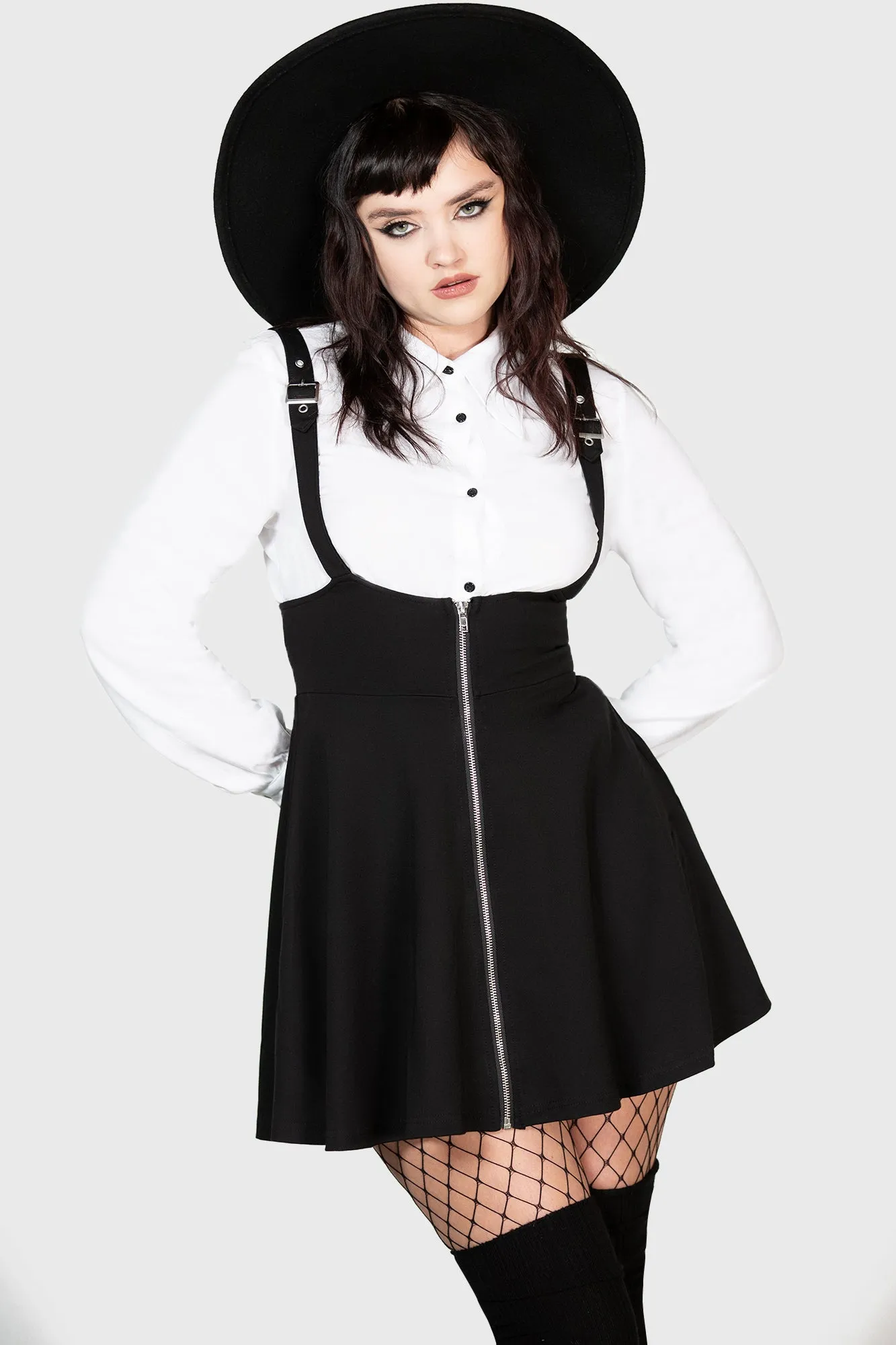 Modern Details Casual Edge Suspend Me Statement Skirt [B]