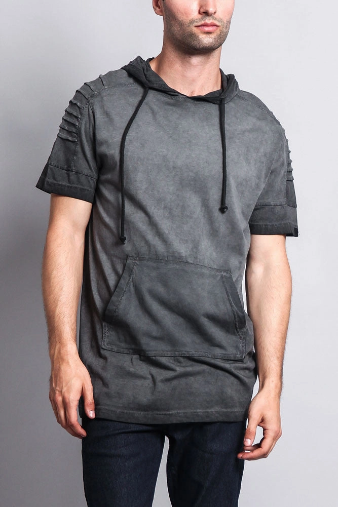 EcoCertified Material Mesh Lining Surface Dyed Hooded T-Shirt