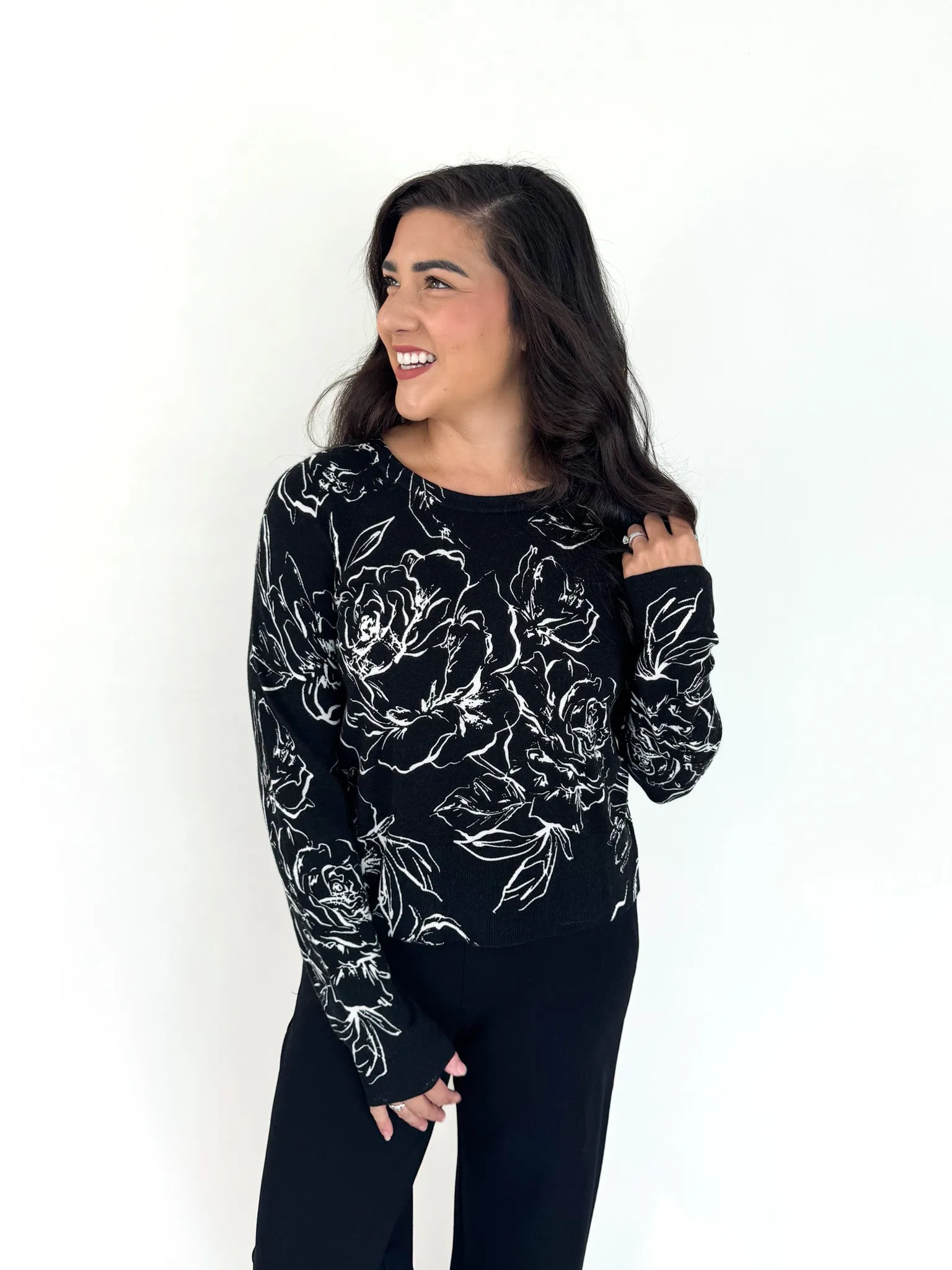 Biodegradable Fiber Option Winter Comfort Wear All Day Long Rose Sweater