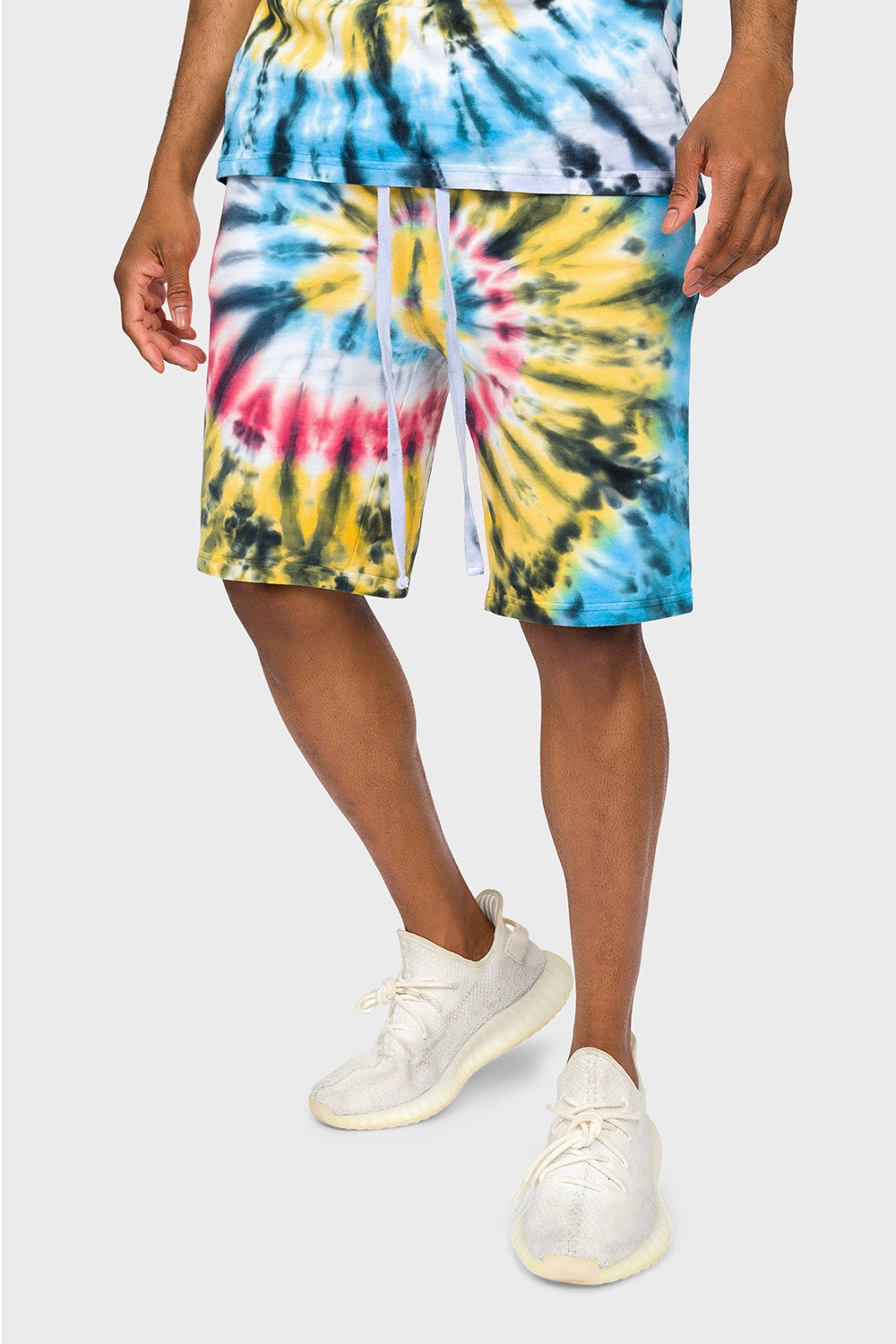 Seasonal Basic Swirl Tie Dye Cotton Shorts