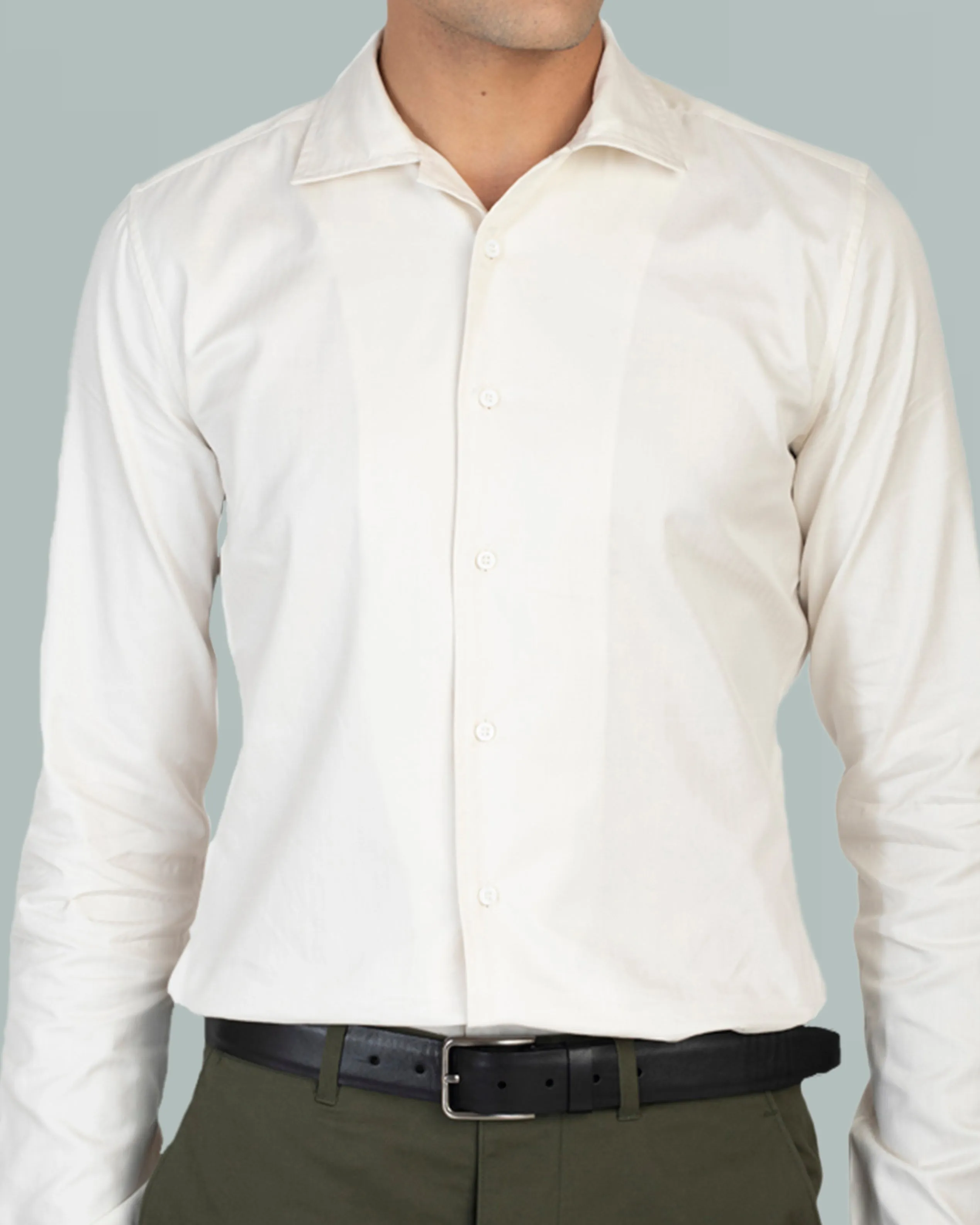 Ecru Herringbone Self Stripes Morning Comfort