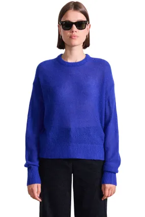 Tight Waist Timeless Layers Apiece Apart Softest Tissue Weight Sweater in Cobalt