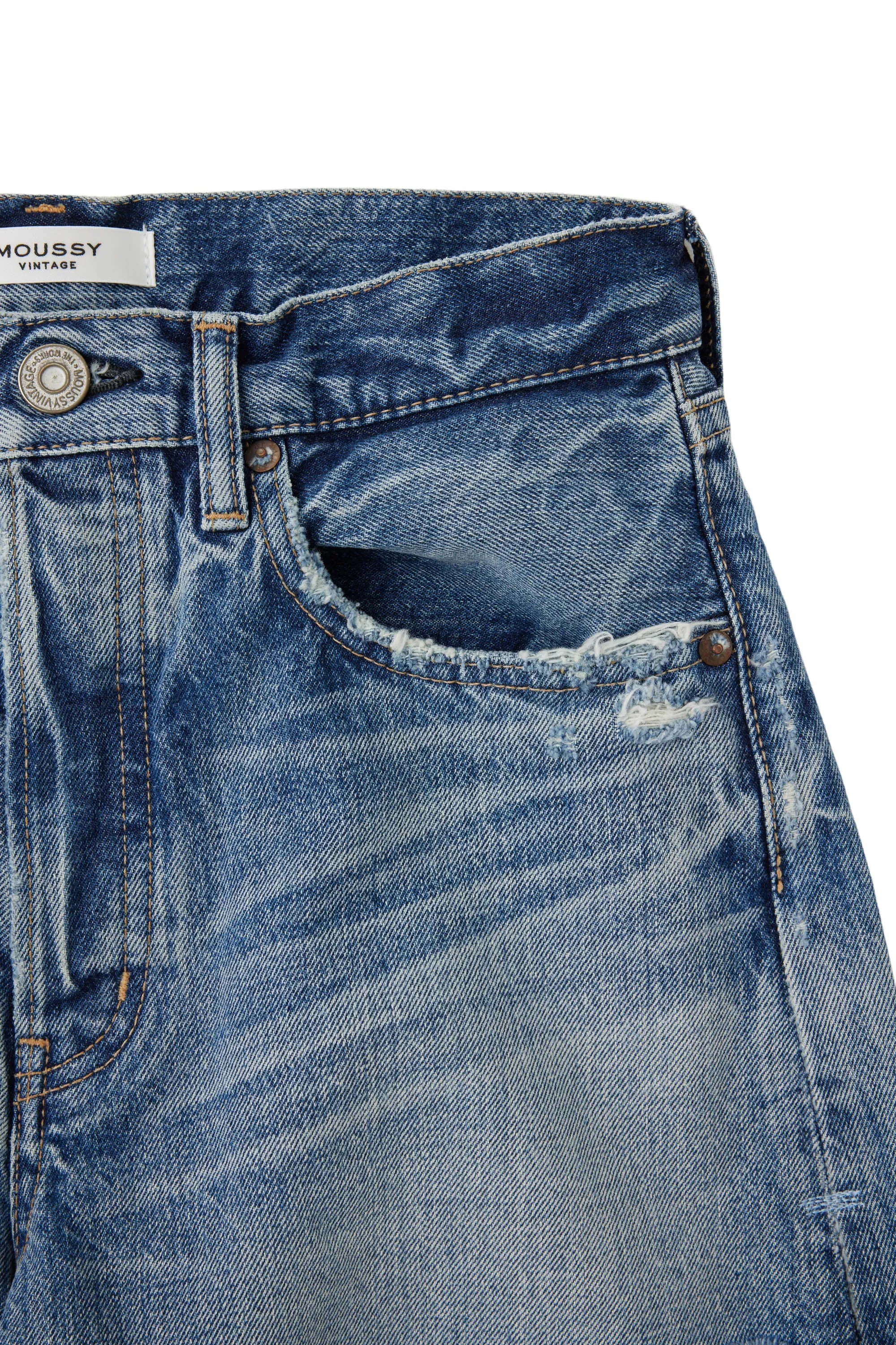 Outdoor Comfort Fit Moussy Denim Elam Shorts in Blue