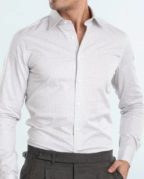 Tan Small Graph Checks Twill Ultra Soft Interior