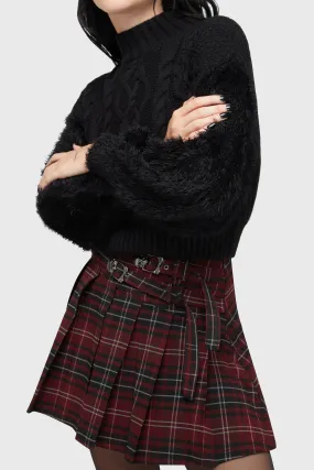 Tartan Riot Skirt [BURGUNDY] Comfort Wear