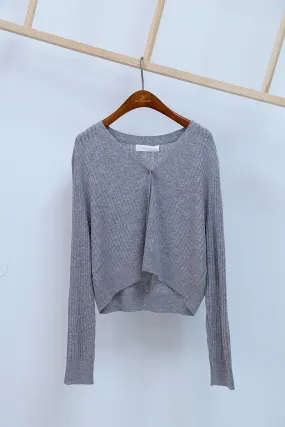 Tate Ultra Soft Boxy Knit Cardigan Grey (Restock) NonRestrictiveCollar Bold Patterns