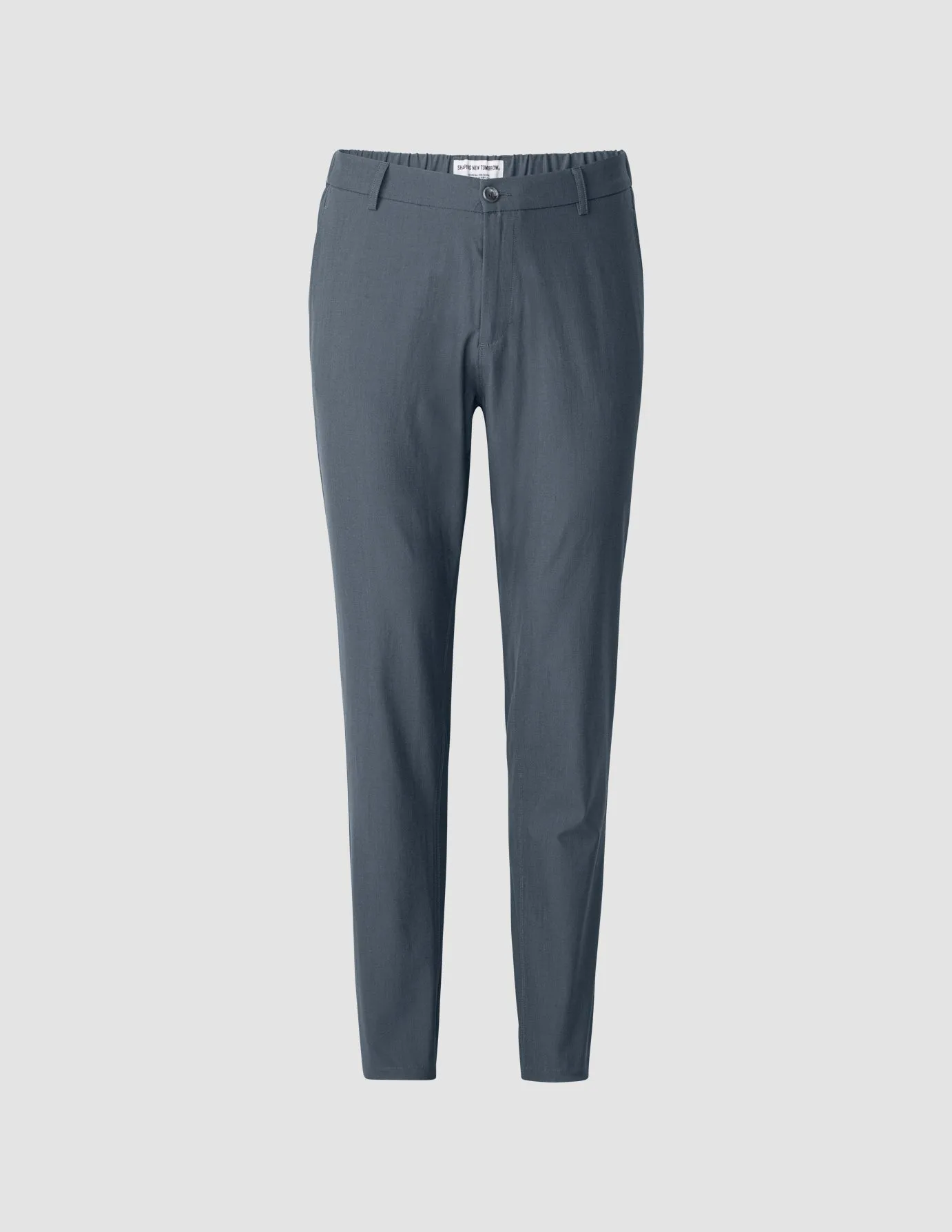 Tech Linen Elastic Pants Navy Flex Fit