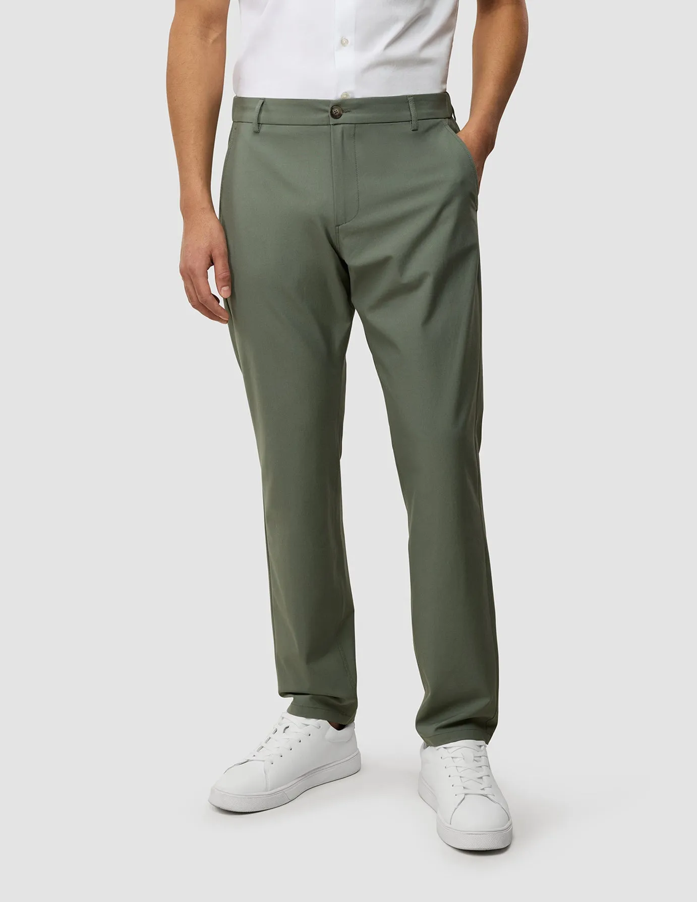ResilientElasticBand Tech Linen Elastic Pants Urban Green