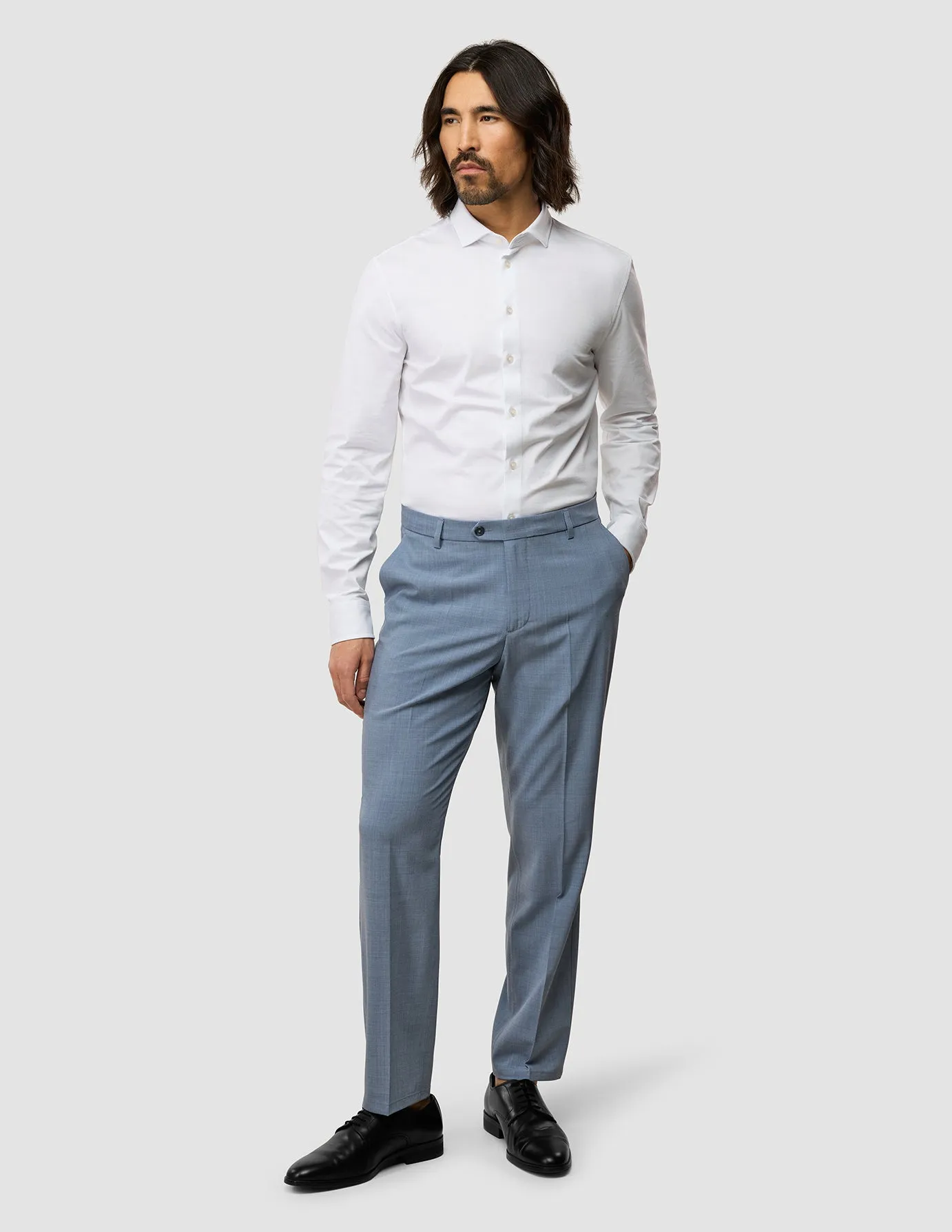 Tech Wool Suit Pants Regular Light Blue Quick Move