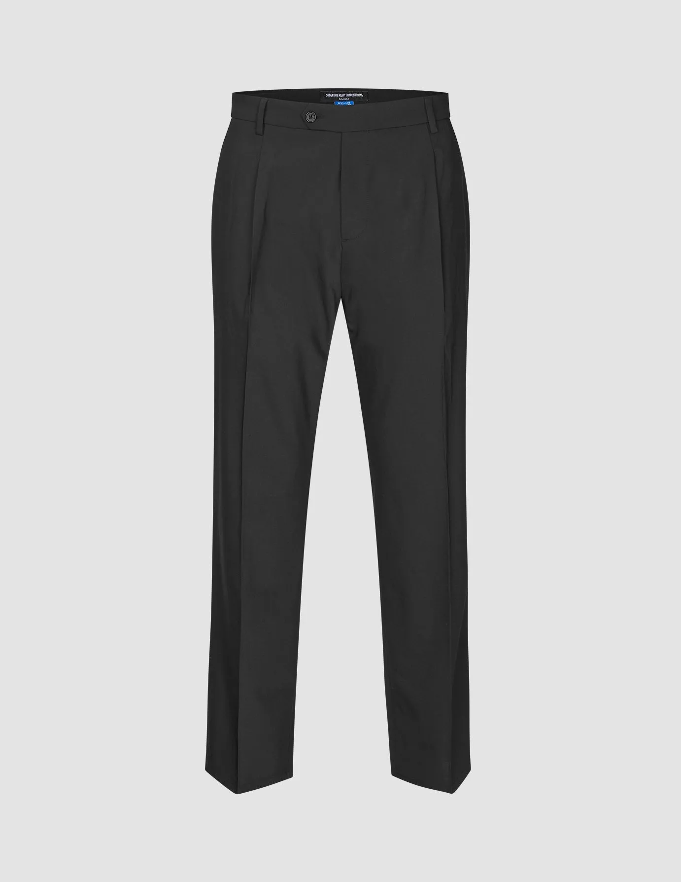 Light wash Tech Wool Suit Pants Relaxed Fit Black