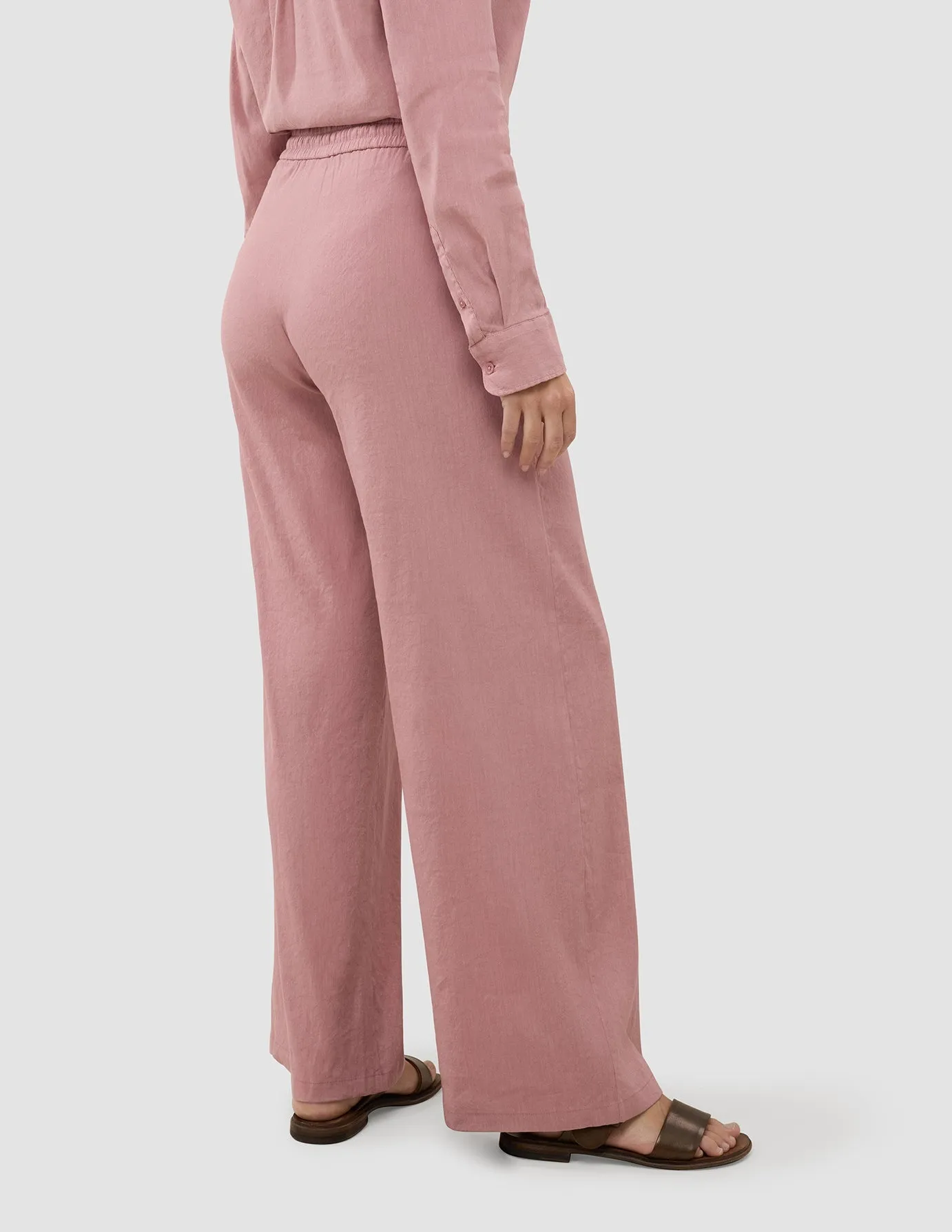 Women's Linen Pants Relaxed Dusty Cerise TaglessLabel