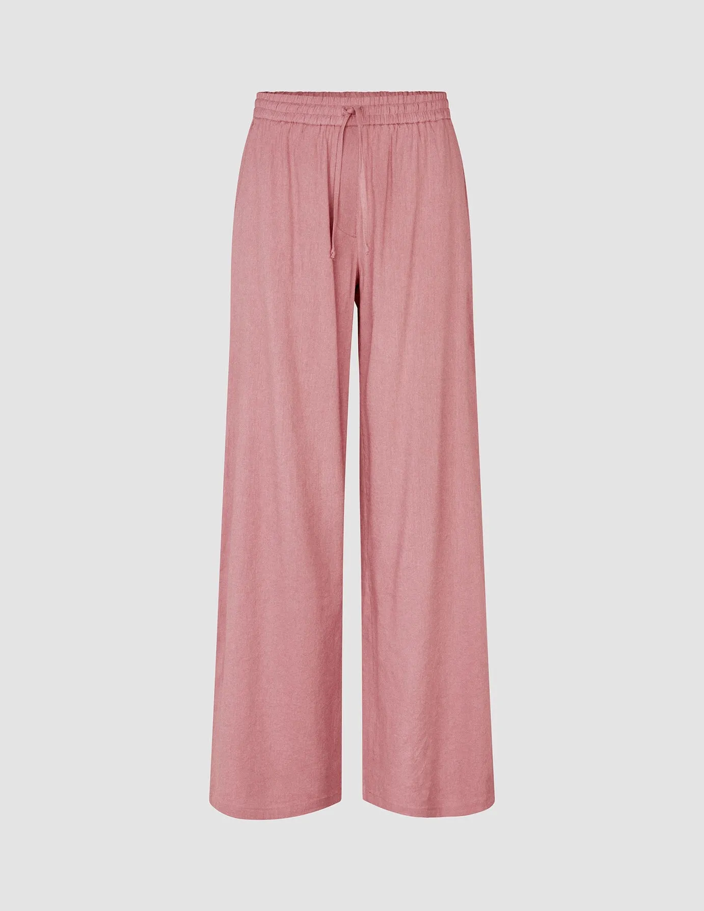 Women's Linen Pants Relaxed Dusty Cerise Chilly Weather Comfort Soft Touch Material