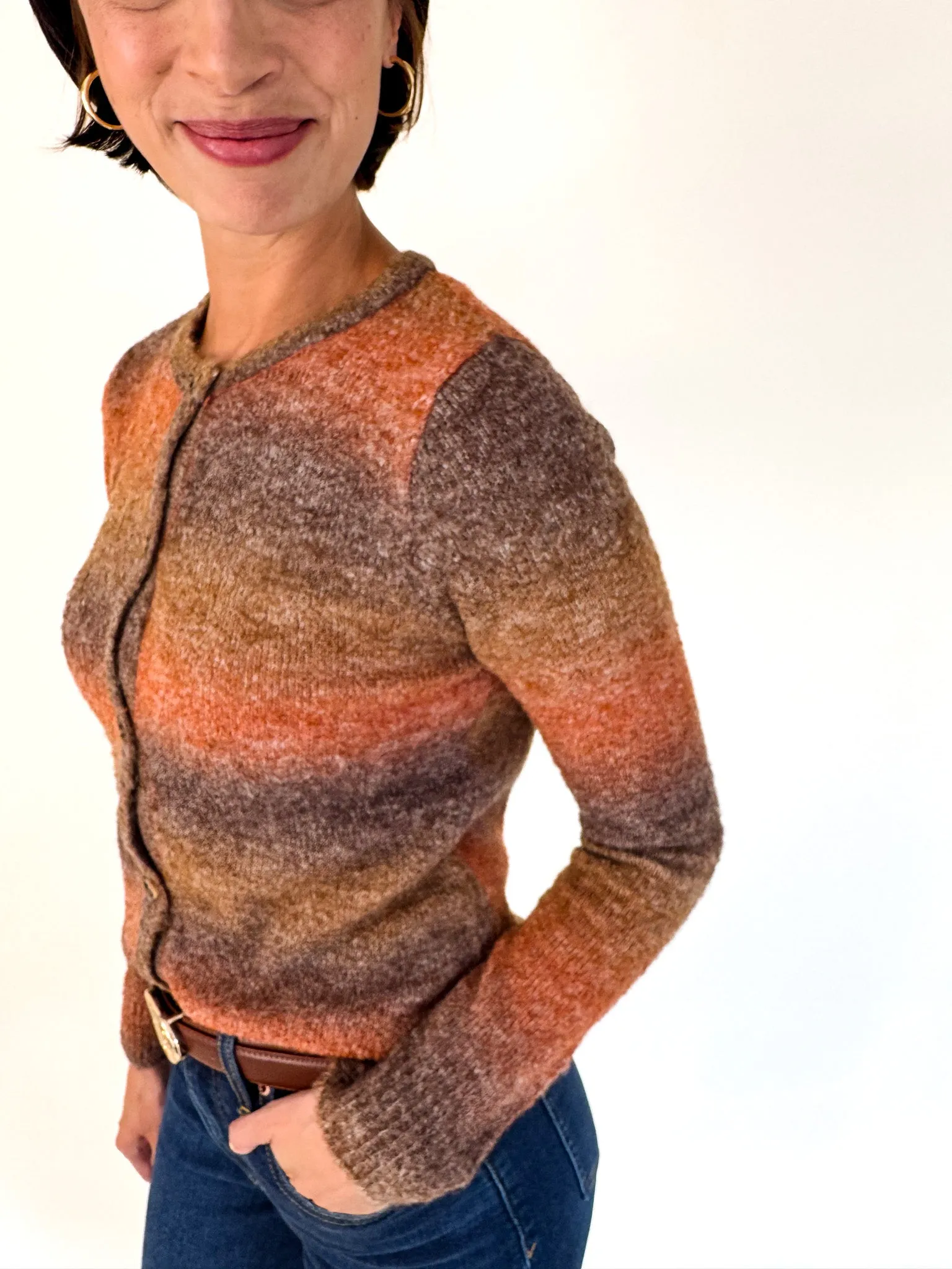 Haley Ombre Cardigan Recycled Yarn