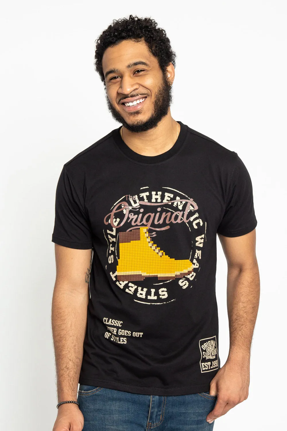 Timberland Boot Lego Pixel T-Shirt AthleisureInspired Stain Repellent Coating