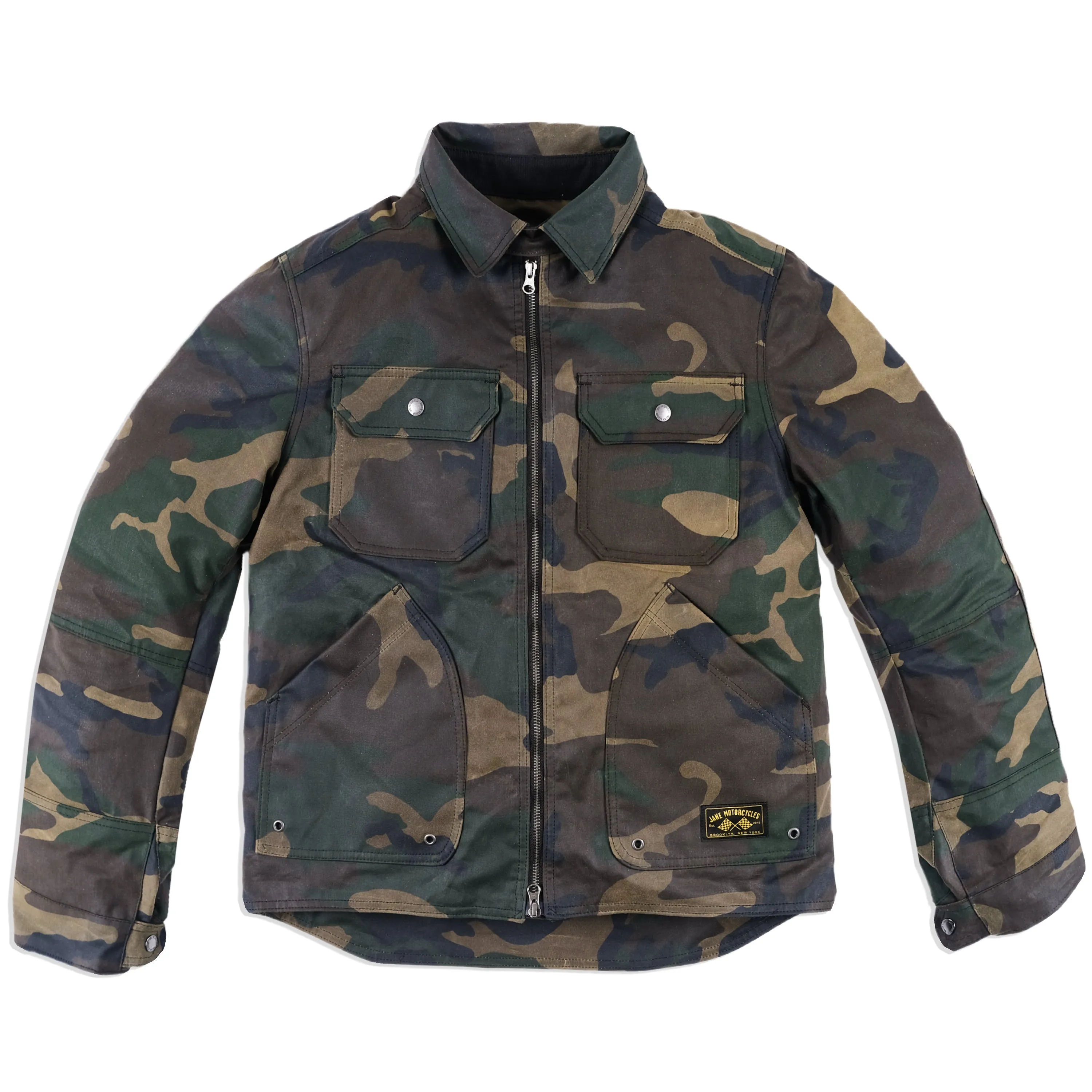 Heat Retention Lining The Driggs Waxed Canvas Woodland Camo Riding Jacket