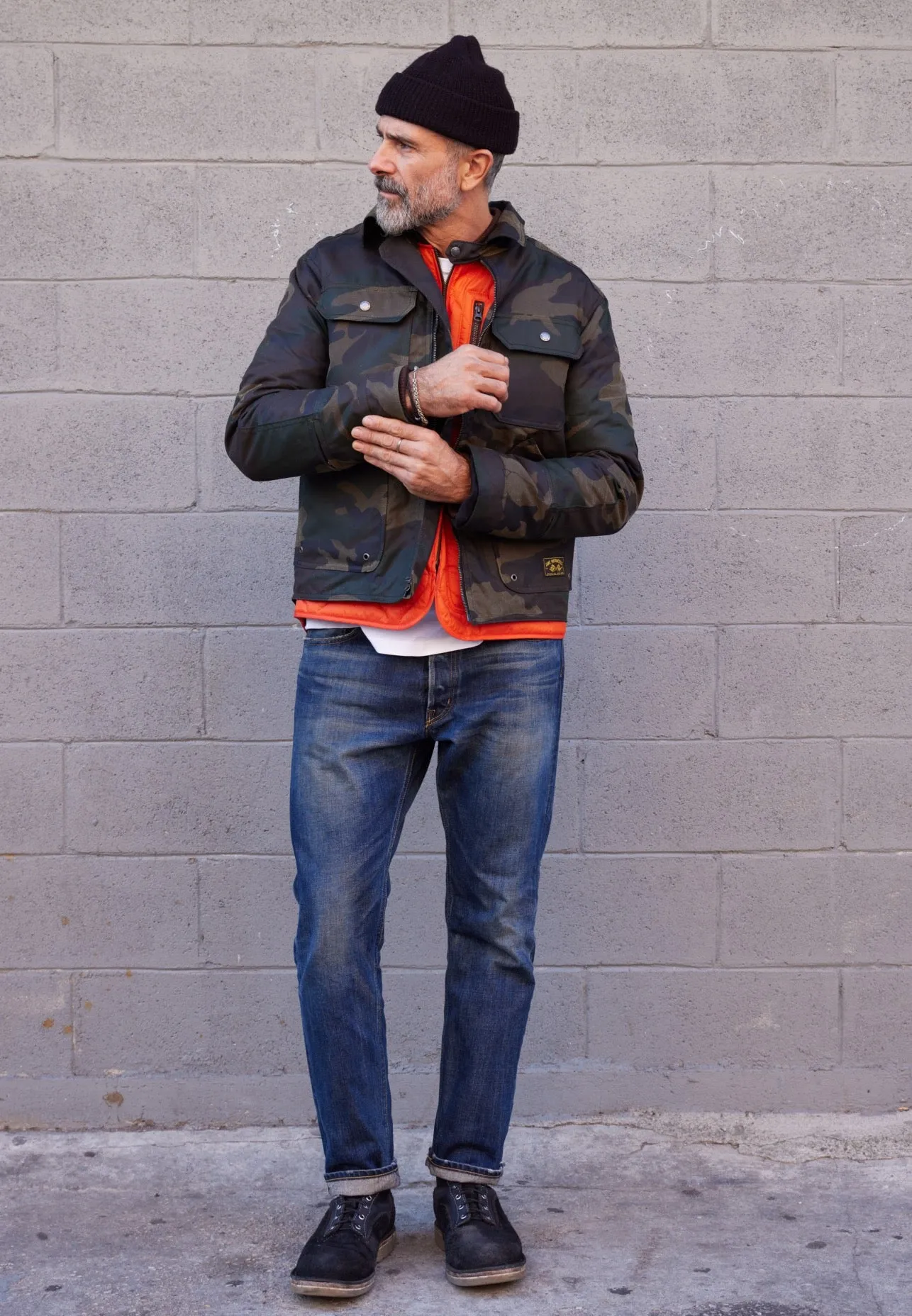 Embellished Trim Everyday Urban Style The Driggs Waxed Canvas Woodland Camo Riding Jacket