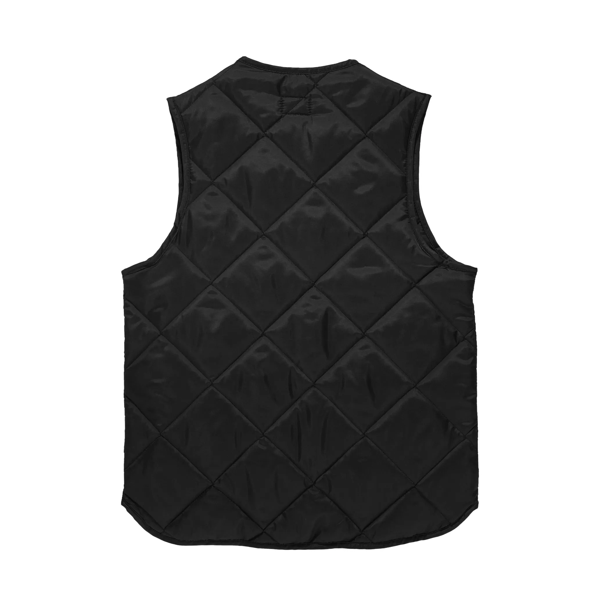 Camo Print Gloss Free Texture THE UNION QUILTED VEST - Black