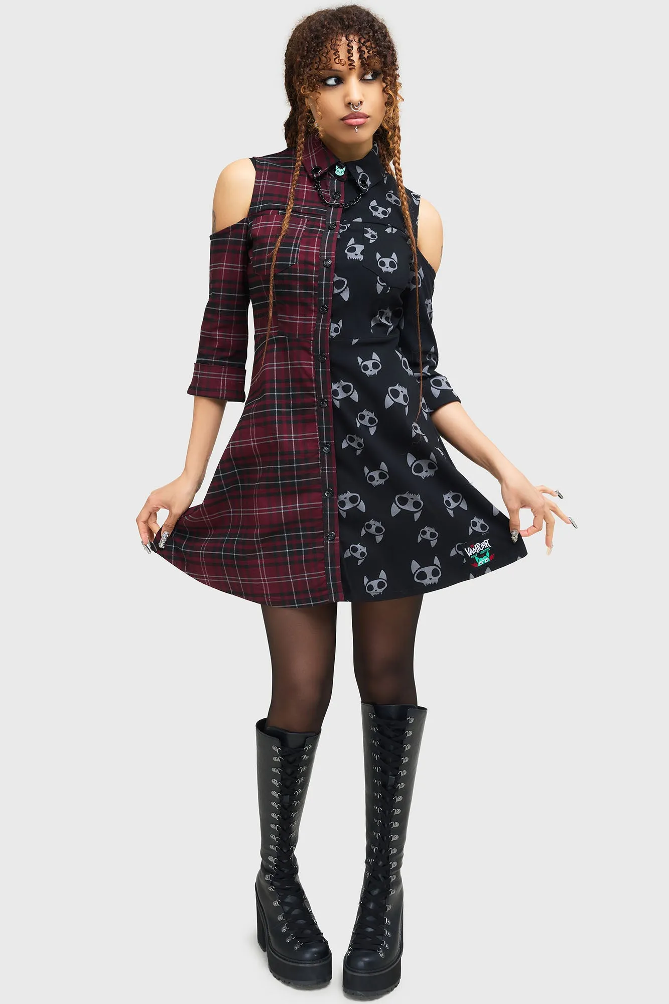 Wrap Charm Fitted Shape The Vampurr Shirt Dress