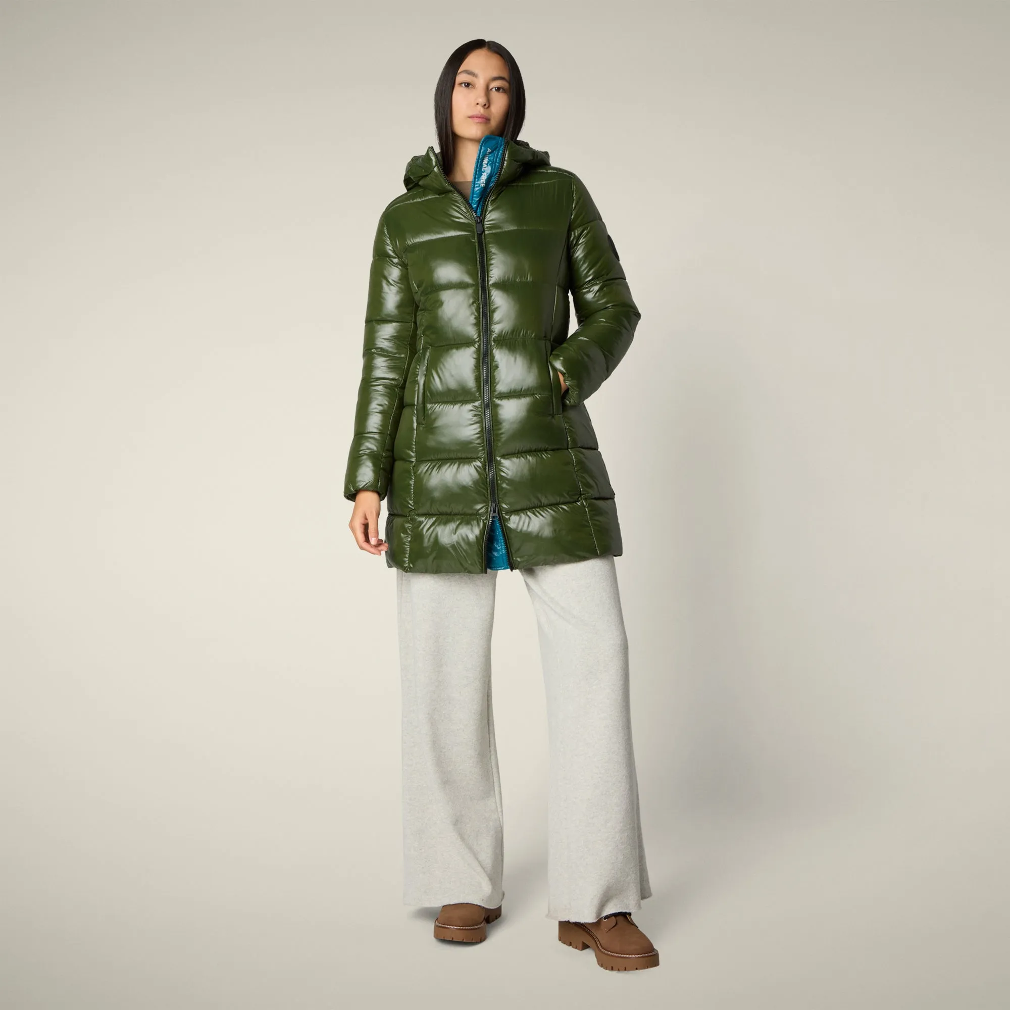 Outdoor Activity Women's Animal free puffer Coat ines in pine green
