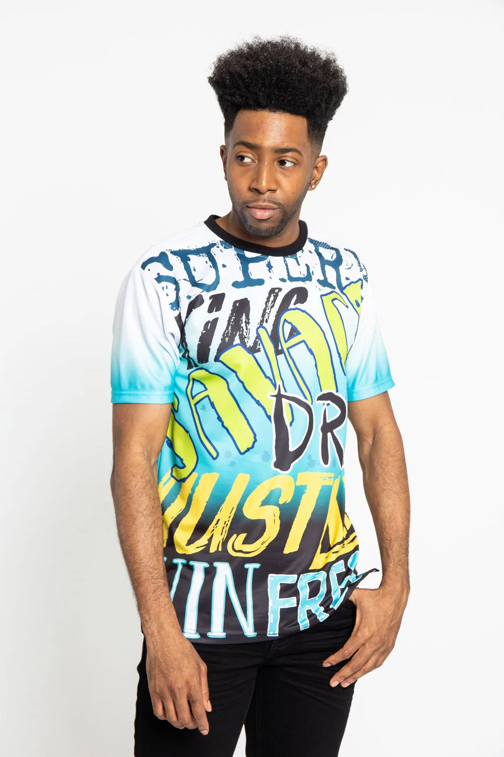 Big Graffiti T-Shirt Architectural Tailoring Contrast Stitch Accent