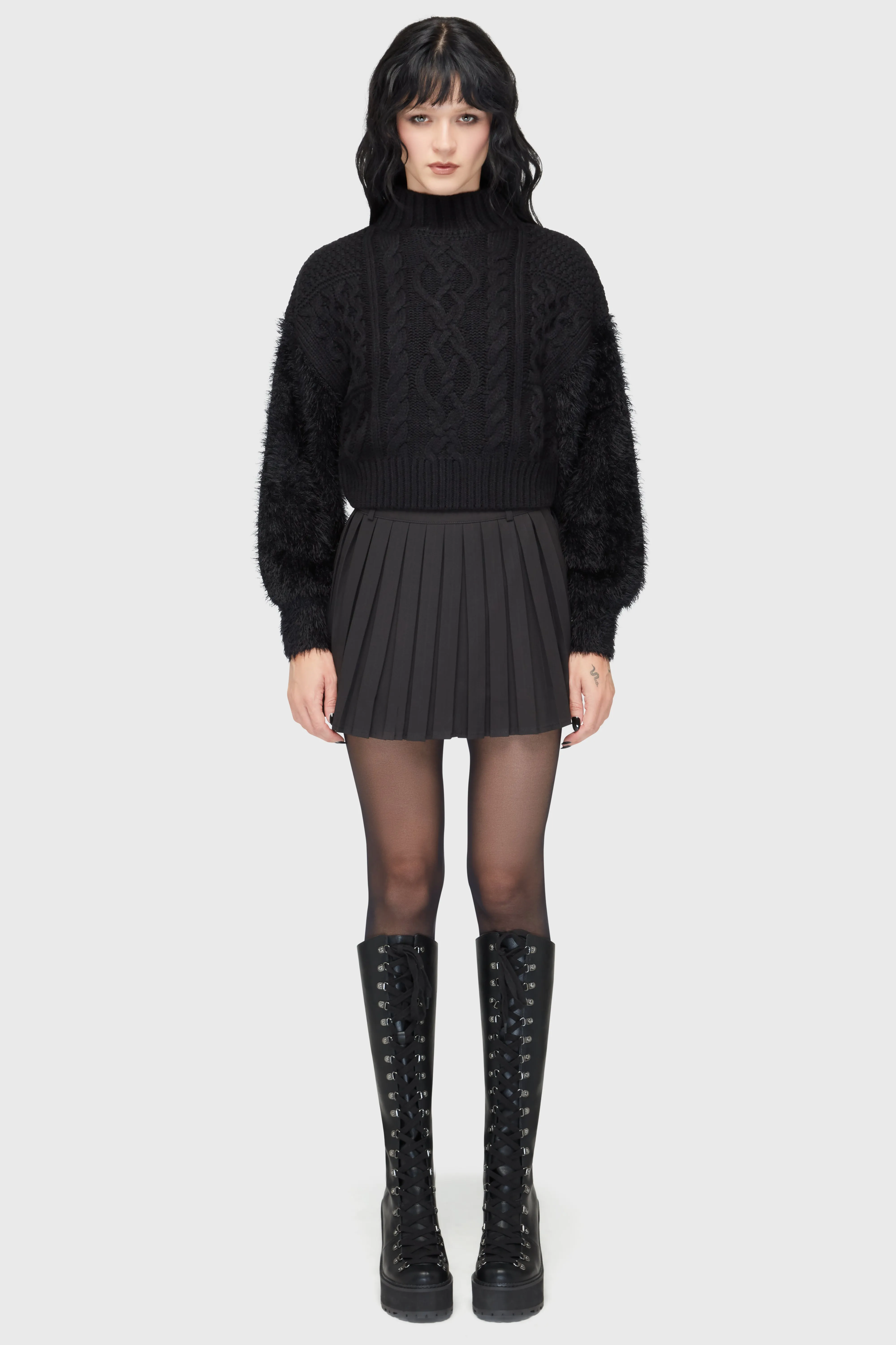 Date night Nightshade's Curse Mini Skirt [BLACK]